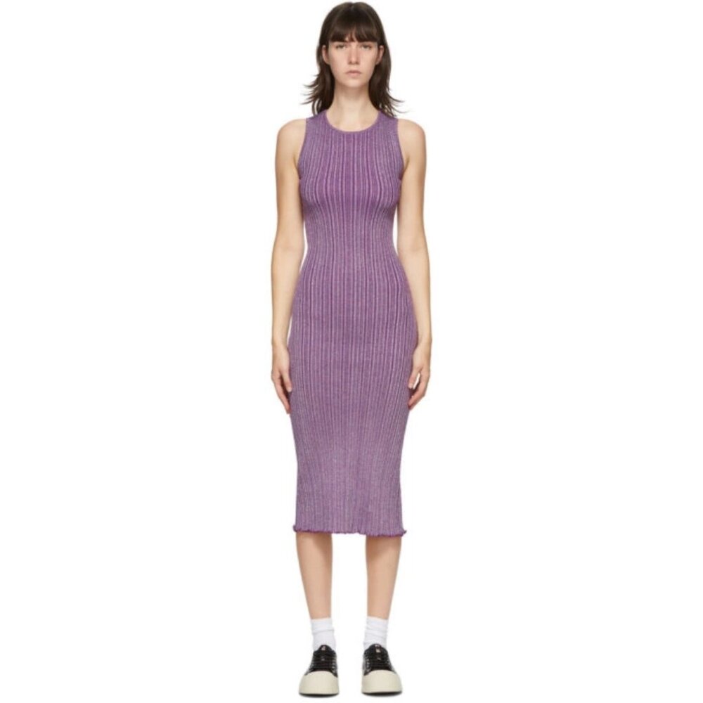 Simon Miller Benny purple glitter rib tank midi dress